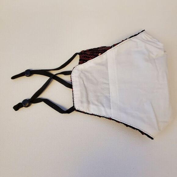 SALE Burgundy Designer Sequin Facemask - Picture 2 of 4